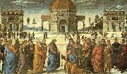 Pietro Perugino Christ Delivering the Keys to St.Peter oil painting on canvas